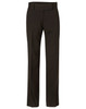 Women's low rise pants in dark green wool stretch, featuring a straight-leg design and a waistband.