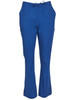 Solid blue ladies' scrub pants with a drawstring waist and side pockets, featuring a brand logo.