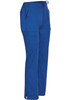 Solid blue ladies' scrub pants featuring a drawstring waist and multiple pockets. Includes a logo.