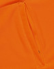 An orange polo shirt featuring a vented design and a zippered pocket. The fabric appears breathable and lightweight.