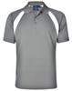 Men's tri-sport polo in grey with white accents. Features a classic polo collar and a logo on the chest.