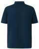 A teal men's polo shirt with a collar and short sleeves, featuring a logo on the back.