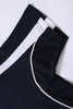 A navy and white kids' polo shirt with a collar and neatly stitched details. The fabric appears lightweight and breathable.