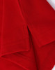 A red cotton stretch polo shirt featuring neat stitching and a logo on the fabric.