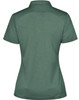 A women's polo shirt in dark green with a classic collar and a fitted silhouette, featuring a logo.