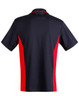 Men's polo shirt in navy with red contrast panels, featuring short sleeves and a collar, also has a logo.