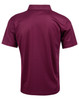 A maroon kids' polo shirt with short sleeves and a collar. It features a logo on the front.