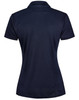 A dark navy ladies' polo shirt made from bamboo charcoal, featuring a collar and a fitted design. It has a logo.