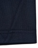 A navy blue polo shirt featuring a contrast collar, made from sustainable poly/cotton fabric.