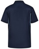A navy polo shirt with contrast detailing, featuring a classic collar and short sleeves. Includes a logo.