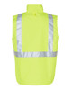 A bright yellow reversible safety vest featuring reflective hoop pattern 3M tapes on the back. It has a logo.