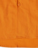 An orange work shirt with a button detail, featuring stitching and a fabric texture. It has a logo.
