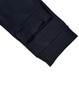 Navy poly/cotton terry sweat pants featuring ribbed cuffs and a smooth finish. Includes a logo.