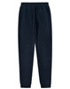A pair of navy poly/cotton terry sweat pants with an elastic waistband and a back pocket.