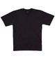 A black premium tee with short sleeves and a round neckline. The shirt features a logo on the inside label.
