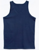 A plain navy blue men's cotton singlet with a simple, sleeveless design and no visible logos.
