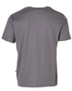 A grey short-sleeved work t-shirt featuring a branded logo.