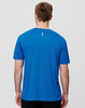 A men's short-sleeve t-shirt in a vibrant blue colour, featuring a logo on the back.