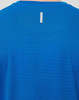 A blue men's lightweight performance short-sleeve tee featuring a reflective detail on the back and a logo.