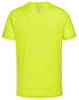 A vibrant yellow men's lightweight performance short-sleeve tee, featuring a logo and a reflective detail on the back.