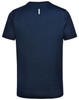 A navy blue men's short sleeve performance T-shirt with a lightweight design and a subtle logo.