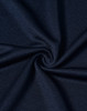A close-up of navy fabric featuring a textured weave, suitable for lightweight performance t-shirts.
