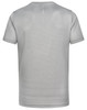 A light grey men's short-sleeve performance T-shirt featuring a logo on the back.