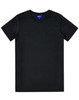 A black premium cotton t-shirt with a classic crew neck design and short sleeves. It features a logo tag.