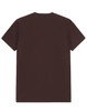 A brown men's premium cotton t-shirt displayed from the back, featuring short sleeves.