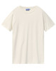 A plain white men's premium cotton tee with short sleeves and a round neckline. Features branding on the label.