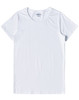 A white premium cotton t-shirt for ladies with a classic crew neckline and short sleeves. It has a logo on the label.