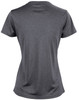A grey short sleeve tee with a fitted design and a logo on the back.