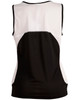 A sleeveless singlet in black and white with a breathable mesh design and a branded logo.
