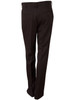 Men's permanent press pants in a dark brown colour, featuring a relaxed fit and back pockets, with a logo present.