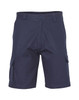 Navy heavy cotton drill shorts with cargo pockets and a button closure, featuring a discreet logo.