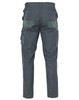 A pair of stout work pants in dark green, featuring multiple pockets and a durable design.