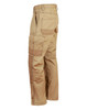Lightweight semi-fitted khaki work pants featuring multiple pockets and a branding logo.