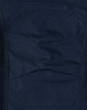 A close-up of dark navy rip-stop poly/cotton stretch work pants, featuring textured fabric and detailed stitching.