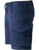Unisex cotton stretch ripstop work shorts in navy, featuring side pockets and a comfortable fit.
