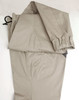 Unisex cotton stretch drill cuffed work pants in a light beige colour, featuring a cuffed design and a drawstring.