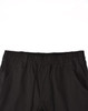 Black unisex cotton stretch drill cuffed work pants featuring an elastic waistband and pockets.