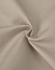 A close-up of beige cotton stretch drill fabric, showcasing its smooth texture and subtle sheen.