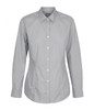 A light grey button-up shirt with long sleeves and a fitted design. It features a collar and buttons down the front.