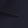A close-up of a dark navy fabric showing the collar of a button-up shirt, featuring a subtle texture.