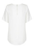 A white short sleeve shirt featuring a back zipper and a smooth finish. The shirt has a simple design with no visible logos.