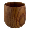 A large wooden coffee cup with a smooth, natural finish, featuring warm shades of brown.