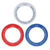 Three colorful donut-shaped flyers in red, blue, and white, each featuring the text "Active Sport Today."