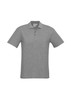 A grey men's polo shirt with a collar and short sleeves, featuring a small logo.