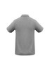 A grey Crew Mens Polo shirt with a collar and short sleeves, featuring a logo on the back.