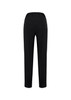 A pair of black women's bandless elastic waist pants with a simple design and a back pocket.